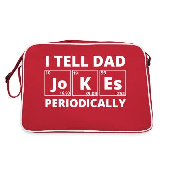 Ich erzähle Papa Witze regelmäßig - Retro Tasche - Rot/Weiß - Hinten