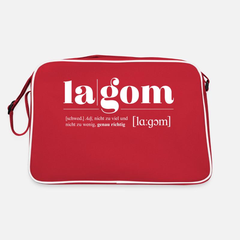 Lagom - Retro Tasche - Rot/Weiß