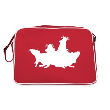 Ratpack Ratten Motiv - Retro Tasche - Rot/Weiß - Hinten