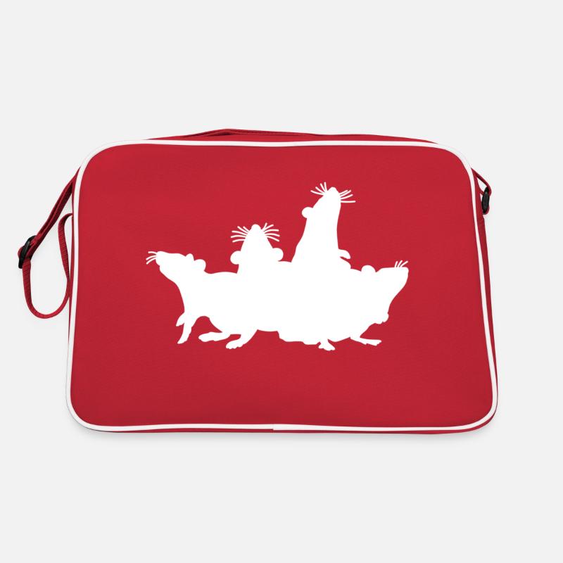 Ratpack Rats Motif - Retro Bag - red/white