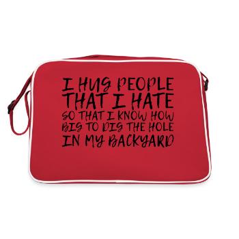 Je serre dans mes bras des gens que je déteste 1 - Sac Retro - rouge/blanc - Dos