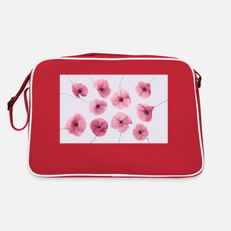 MOHNBLUME Pink Rot - Retro Tasche - Rot/Weiß