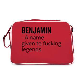 Benjamin a Name Given to Fucking Legends - Retro Bag - red/white - Back