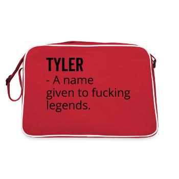 Tyler ein Name für verdammte Legenden - Retro Tasche - Rot/Weiß - Hinten