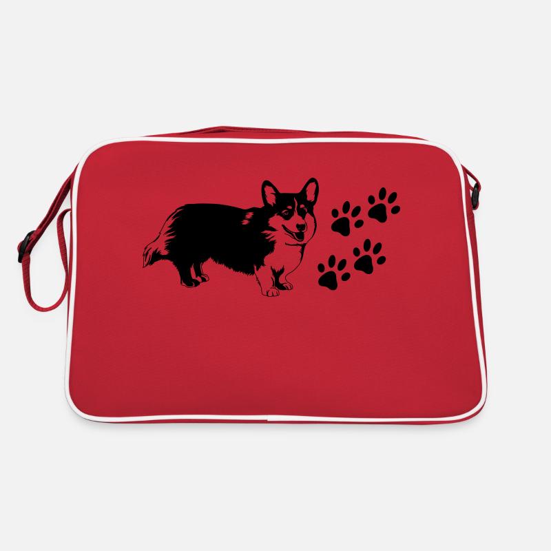 Hund - Retro Tasche - Rot/Weiß