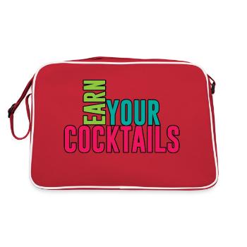 Earn Your Cocktails 3 - Retro Tasche - Rot/Weiß - Hinten