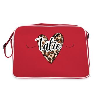 Tatie coeur léopard tendance - Sac Retro - rouge/blanc - Dos
