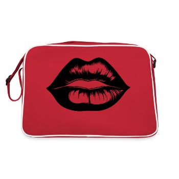 Lèvres, bouche, baisers lèvres - Sac Retro - rouge/blanc - Dos