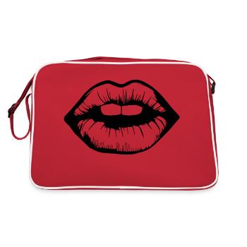 Lèvres, bouche, baisers lèvres - Sac Retro - rouge/blanc - Dos