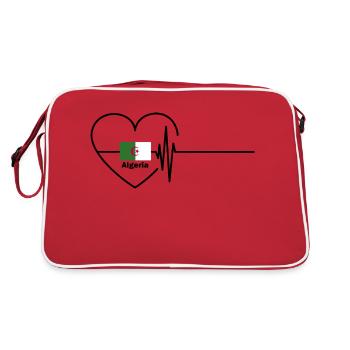 Algérie Battements de cœur Drapeau Algérie vintage - Sac Retro - rouge/blanc - Dos