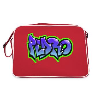 PEDRO graffiti sweatshirt hat teeshirt blue - Retro Bag - red/white - Back