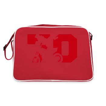 Moto 70 Biker - Retro Tasche - Rot/Weiß - Hinten