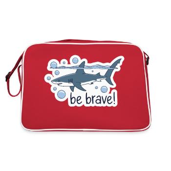 BE BRAVE SHARK - Retro Bag - red/white - Back