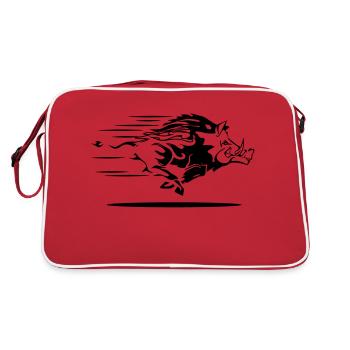 wild boar - Retro Bag - red/white - Back