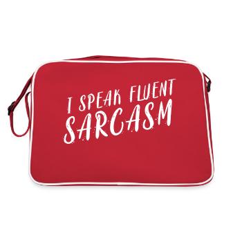 I Speak Fluent Sarcasm - Retro Bag - red/white - Back