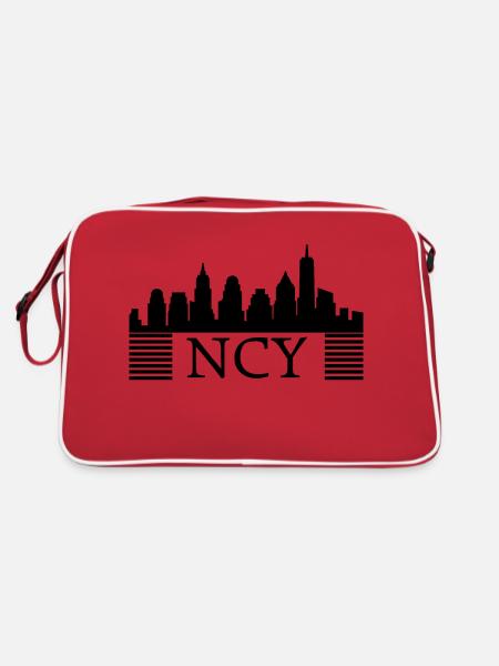 California USA - Retro Tasche - Rot/Weiß - Hinten