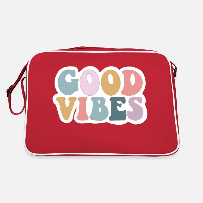 Good Vibes - Retro Tasche - Rot/Weiß
