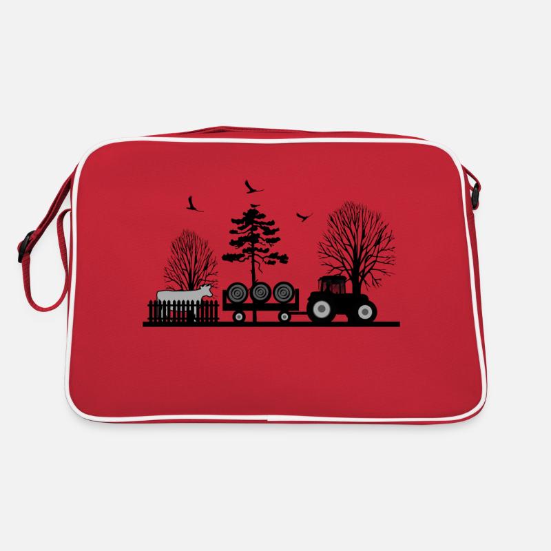 Traktor - Retro Tasche - Rot/Weiß
