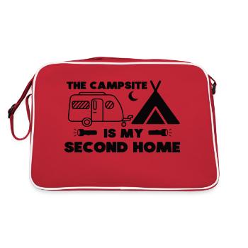 The Campsite is my Second Home - Retro Bag - red/white - Back