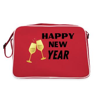 HAPPY NEW YEAR - Sac Retro - rouge/blanc - Dos
