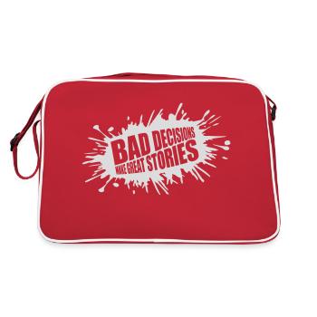 bad decisions great stories - Retro Bag - red/white - Back