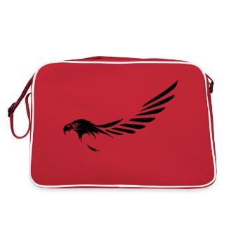 eagle's head with wing - Retro Bag - red/white - Back