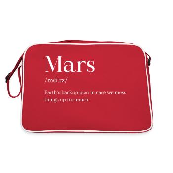 Mars Planet Astronomy Saying English - Sac Retro - rouge/blanc - Dos
