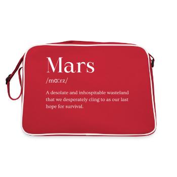 Planète Mars Astronomie Dicton - Sac Retro - rouge/blanc - Dos