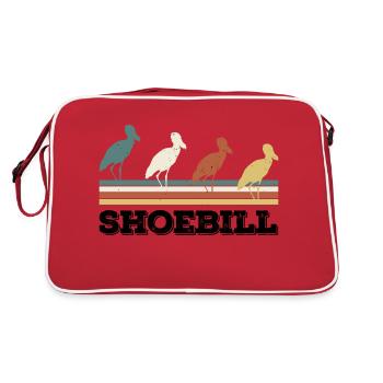 Shoebill Bird Ornithologist Forest I Gift - Retro Bag - red/white - Back