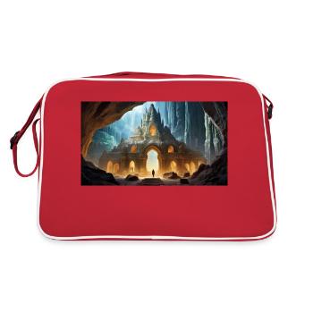 creepy mythical places – underground Agartha - Retro Bag - red/white - Back