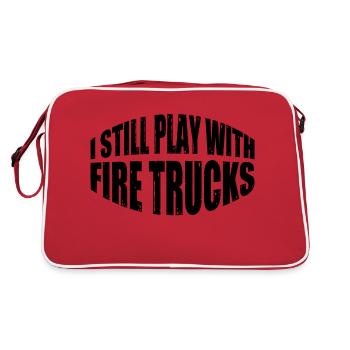 Je joue toujours avec des camions de pompiers 4 - Sac Retro - rouge/blanc - Dos