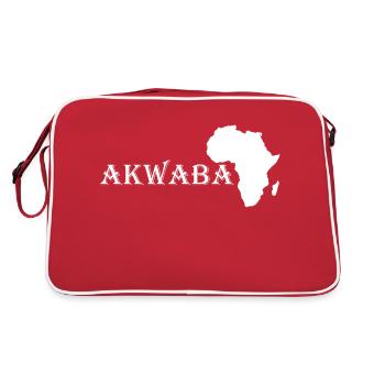 Akwaba, willkommen in unserem Zuhause - Retro Tasche - Rot/Weiß - Hinten