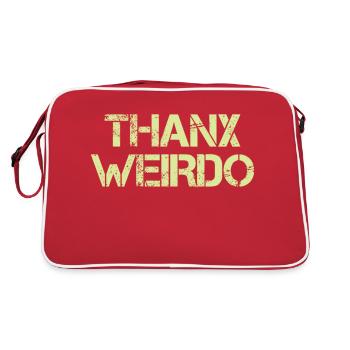 Thank you irony vintage text saying - Retro Bag - red/white - Back