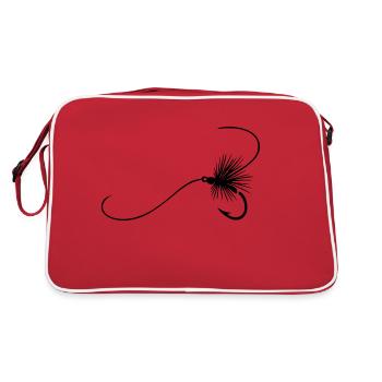 Fly Fishing Angler Gone Fishing - Retro Bag - red/white - Back