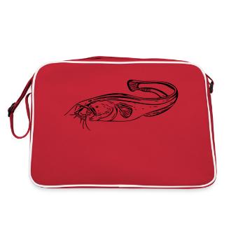 Poisson-chat - pêcheur - Sac Retro - rouge/blanc - Dos