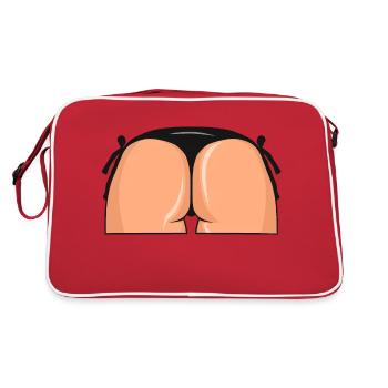 buttocks buttocks ass popotin sexy bikini girl woman - Retro Bag - red/white - Back