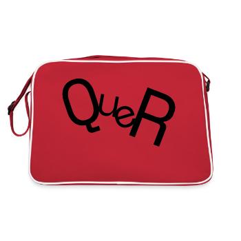 QUER - Retro Tasche - Rot/Weiß - Hinten