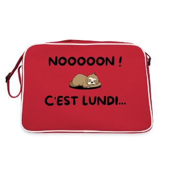 NON c'est Lundi - fun et cadeau pour des dormeurs - Sac Retro - rouge/blanc - Dos