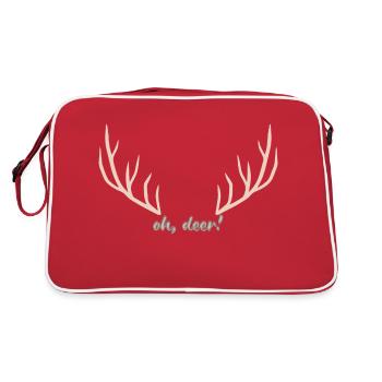 Tee-shirt de Noël | « Oh deer » - Sac Retro - rouge/blanc - Dos