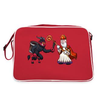 Saint Nicolas VS Krampus - Sac Retro - rouge/blanc - Dos