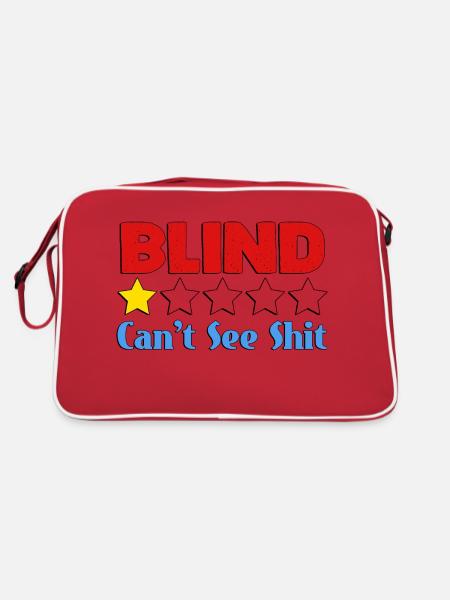 Blind Can't See Shit - Retro Bag - red/white - Back