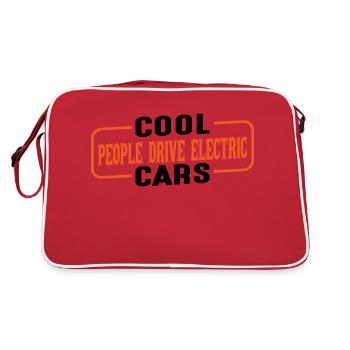 Cool People Drive Electric Cars 3 - Retro Tasche - Rot/Weiß - Hinten