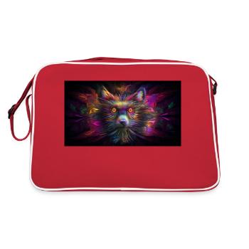 Hypnotic raccoon in the 5th dimension - Retro Bag - red/white - Back