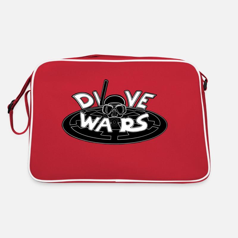 Scuba Diving Star Dive Schwarz Weiß Diver - Retro Tasche - Rot/Weiß