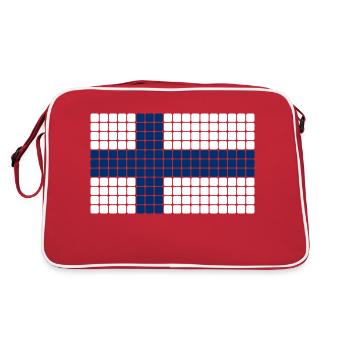 Finnland Flagge - Retro Tasche - Rot/Weiß - Hinten