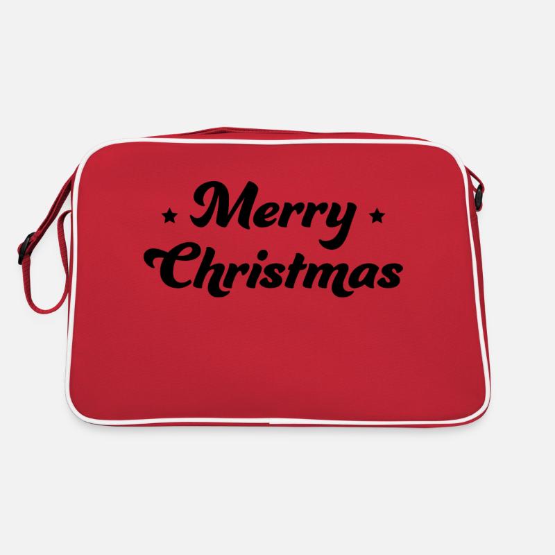 Merry Christmas Sternchen schwarz Retro Tasche