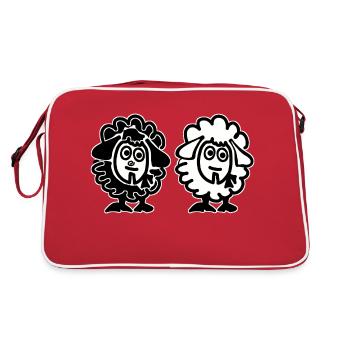 Both Sheep - Twins - Retro Bag - red/white - Back