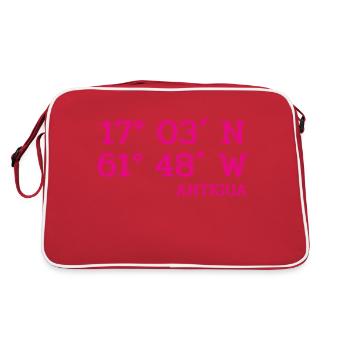 Antigua Coordinates - Coordinates - Caribbean - Retro Bag - red/white - Back