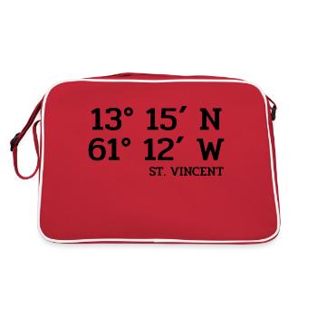 Coordonnées Saint-Vincent - Koordinaten West Indies - Sac Retro - rouge/blanc - Dos
