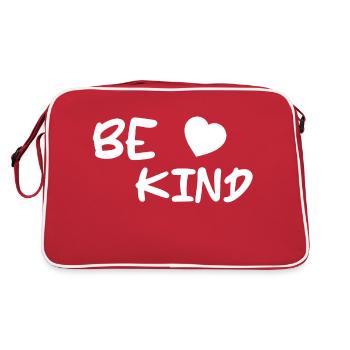 Be Kind Schriftzug - Retro Tasche - Rot/Weiß - Hinten